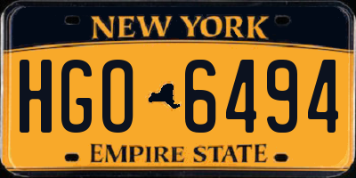 NY license plate HGO6494