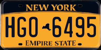 NY license plate HGO6495