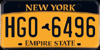 NY license plate HGO6496