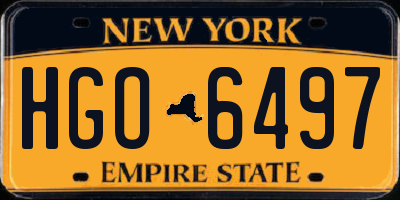 NY license plate HGO6497