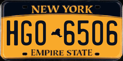 NY license plate HGO6506