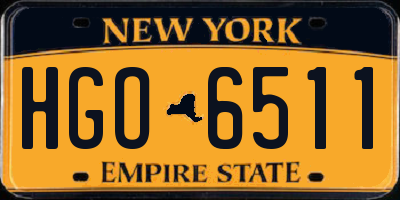 NY license plate HGO6511