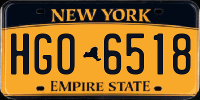 NY license plate HGO6518