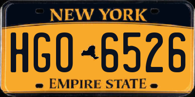 NY license plate HGO6526