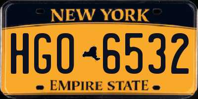 NY license plate HGO6532
