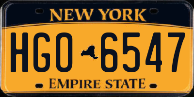 NY license plate HGO6547