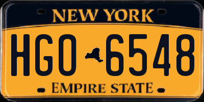 NY license plate HGO6548