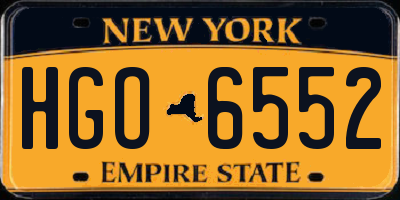 NY license plate HGO6552