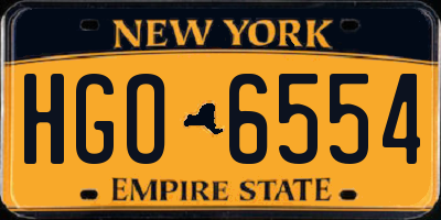 NY license plate HGO6554