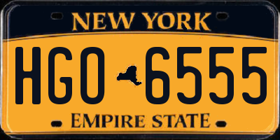 NY license plate HGO6555