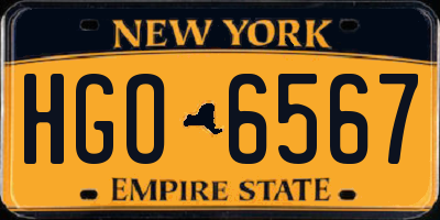 NY license plate HGO6567