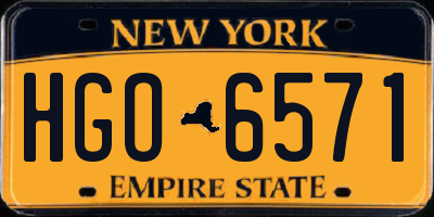 NY license plate HGO6571