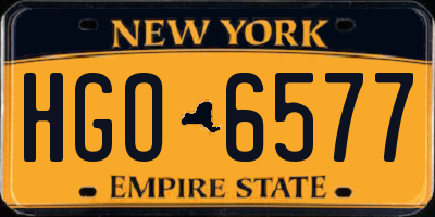 NY license plate HGO6577