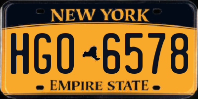 NY license plate HGO6578