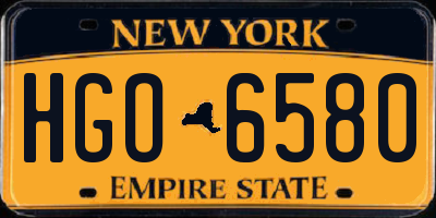 NY license plate HGO6580