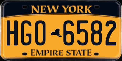 NY license plate HGO6582