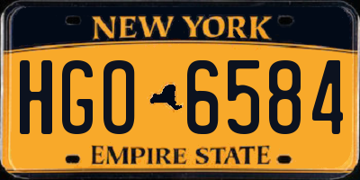 NY license plate HGO6584