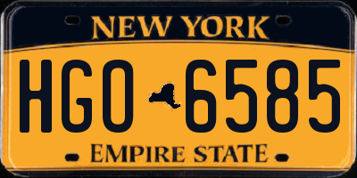 NY license plate HGO6585