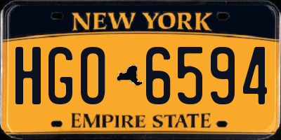 NY license plate HGO6594