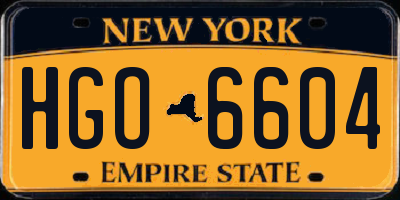 NY license plate HGO6604