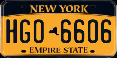 NY license plate HGO6606