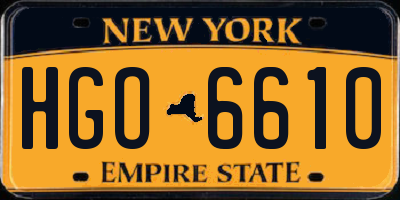 NY license plate HGO6610