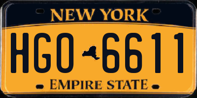 NY license plate HGO6611