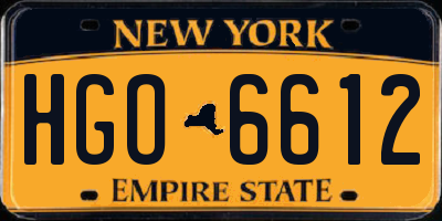 NY license plate HGO6612