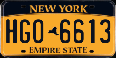 NY license plate HGO6613