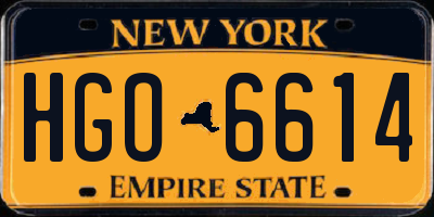 NY license plate HGO6614