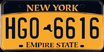 NY license plate HGO6616