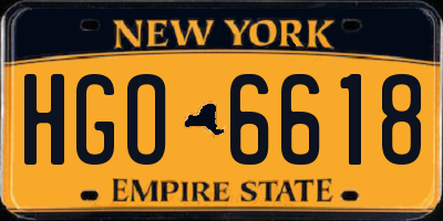 NY license plate HGO6618