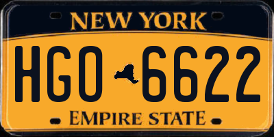 NY license plate HGO6622