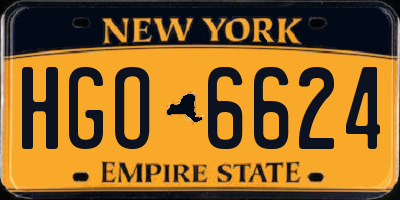 NY license plate HGO6624