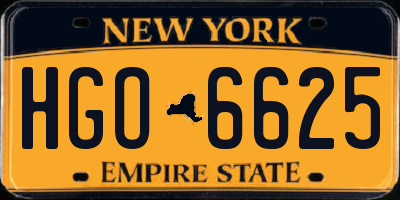 NY license plate HGO6625