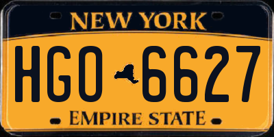 NY license plate HGO6627