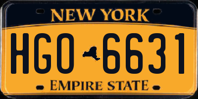 NY license plate HGO6631