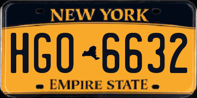 NY license plate HGO6632