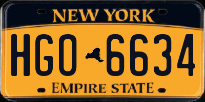 NY license plate HGO6634