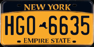 NY license plate HGO6635