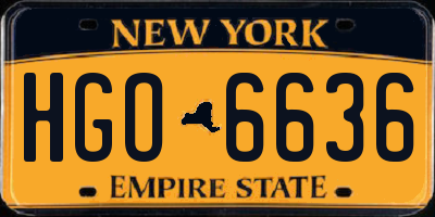 NY license plate HGO6636