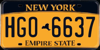 NY license plate HGO6637