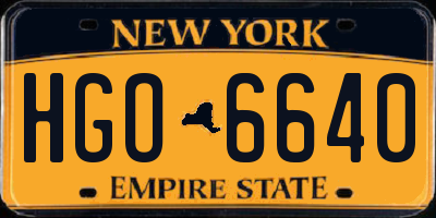 NY license plate HGO6640