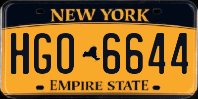 NY license plate HGO6644