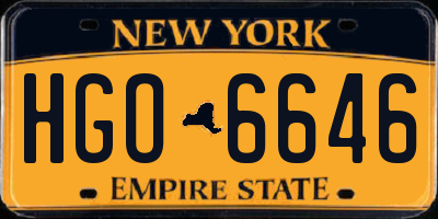 NY license plate HGO6646