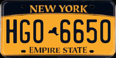 NY license plate HGO6650