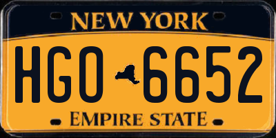 NY license plate HGO6652