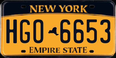 NY license plate HGO6653