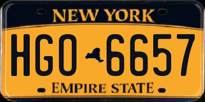 NY license plate HGO6657