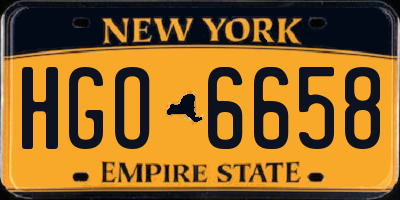 NY license plate HGO6658